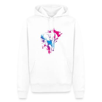 Éléphant - Sweat à capuche Premium bio Homme - blanc - Devant - Nico (187cm)
