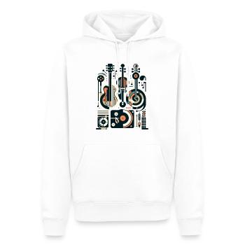 Instruments de musique Art minimaliste - Sweat à capuche Premium bio Homme - blanc - Devant - Nico (187cm)