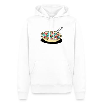 Cornflakes - Frühstück - Katze - Katzen - Süß - Männer Premium Bio Hoodie - Weiß - Vorne - Nico (187cm)