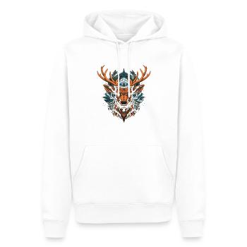 Deer head 5 - Sweat à capuche Premium bio Homme - blanc - Devant - Nico (187cm)