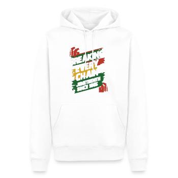 Juneteenth Cadeau de fierté de la Journée de l’histoire des Noirs - Sweat à capuche Premium bio Homme - blanc - Devant - Nico (187cm)