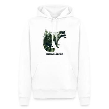 Protéger la forêt de ratons laveurs Nature - Sweat à capuche Premium bio Homme - blanc - Devant - Nico (187cm)