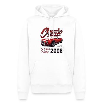 Je ne suis pas vieux Je suis une voiture classique vintage née en 2006 - Sweat à capuche Premium bio Homme - blanc - Devant - Nico (187cm)