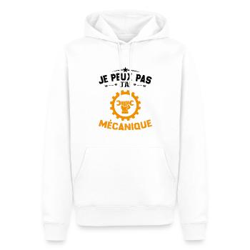 Je Peux Pas J'ai Mécanique Mécanicien Cadeau - Sweat à capuche Premium bio Homme - blanc - Devant - Nico (187cm)