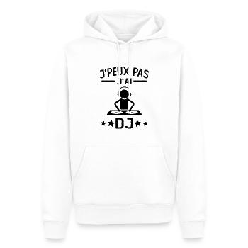 JE PEUX PAS J'AI DJ cadeau humour mix - Sweat à capuche Premium bio Homme - blanc - Devant - Nico (187cm)