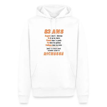 83 Jahre alter Geburtstag Lustige Geschenkidee - Männer Premium Bio Hoodie - Weiß - Vorne - Nico (187cm)