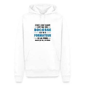 Bogosse Et Formateur Cadeau Meilleur Collègue - Sweat à capuche Premium bio Homme - blanc - Devant - Nico (187cm)