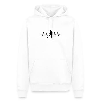 Football Heartbeat Heartbeat Cadeau - Sweat à capuche Premium bio Homme - blanc - Devant - Nico (187cm)