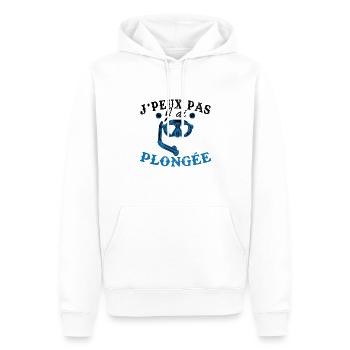 Je Peux Pas J ai Plongée Humour Cadeau - Sweat à capuche Premium bio Homme - blanc - Devant - Nico (187cm)