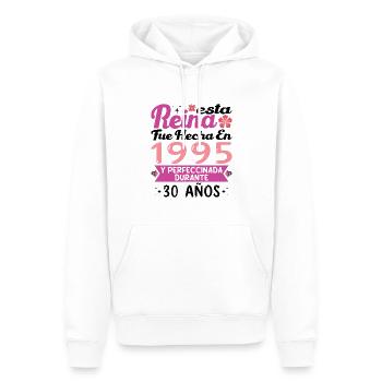 30 Jahre Geburtstagsgeschenk Frau aus dem Jahr 1995 - Männer Premium Bio Hoodie - Weiß - Vorne - Nico (187cm)