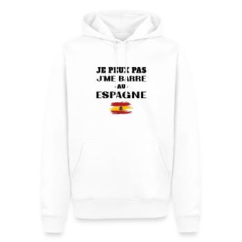Ich kann nicht in Spanien gehen - Männer Premium Bio Hoodie - Weiß - Vorne - Nico (187cm)