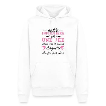 Krankenschwester Humor - Diese Krankenschwester ist eine Fee - Männer Premium Bio Hoodie - Weiß - Vorne - Nico (187cm)