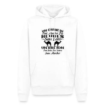 Breton peut boire des heures sans marcher - Sweat à capuche Premium bio Homme - blanc - Devant - Nico (187cm)