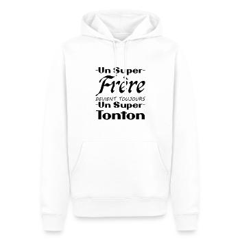 Un super frère devient toujours un super tonton - Sweat à capuche Premium bio Homme - blanc - Devant - Nico (187cm)