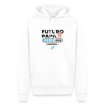 Futur Pape 2025 Première fois Père 2025 - Sweat à capuche Premium bio Homme - blanc - Devant - Nico (187cm)