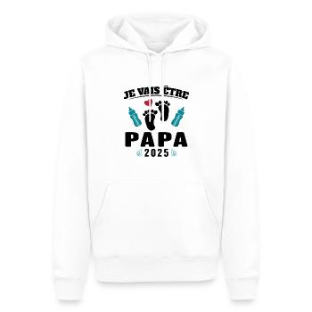 Mann Papa wird 2025 Geschenk - Männer Premium Bio Hoodie - Weiß - Vorne - Nico (187cm)