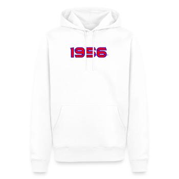 Leuchtende 1956 Neon Print - Männer Premium Bio Hoodie - Weiß - Vorne - Nico (187cm)