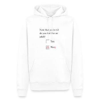Funny 63rd Birthday Birthday Celebrant Happy Bday - Männer Premium Bio Hoodie - Weiß - Vorne - Nico (187cm)