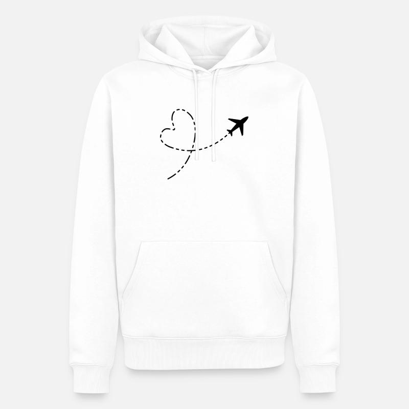 Icône de l’avion - Sweat à capuche Premium bio Homme - blanc