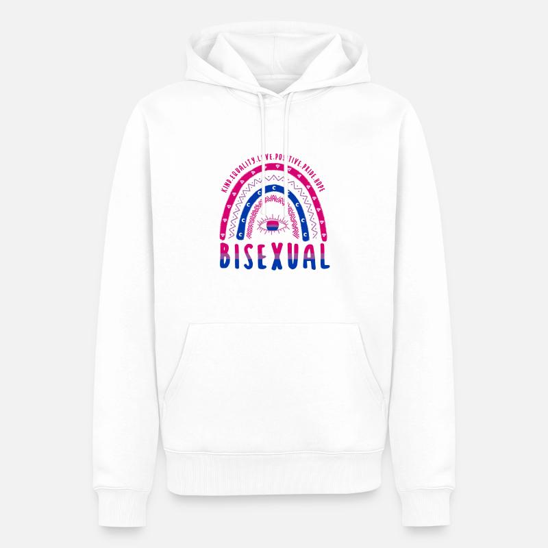 Boho Regenbogen LGBT Spruch Bisexuell - Männer Premium Bio Hoodie - Weiß