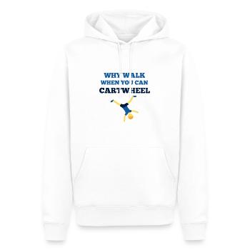 cartwheel why walk when you can cartwheel blue - Men’s Premium Organic Hoodie - white - Front - Nico (187cm)
