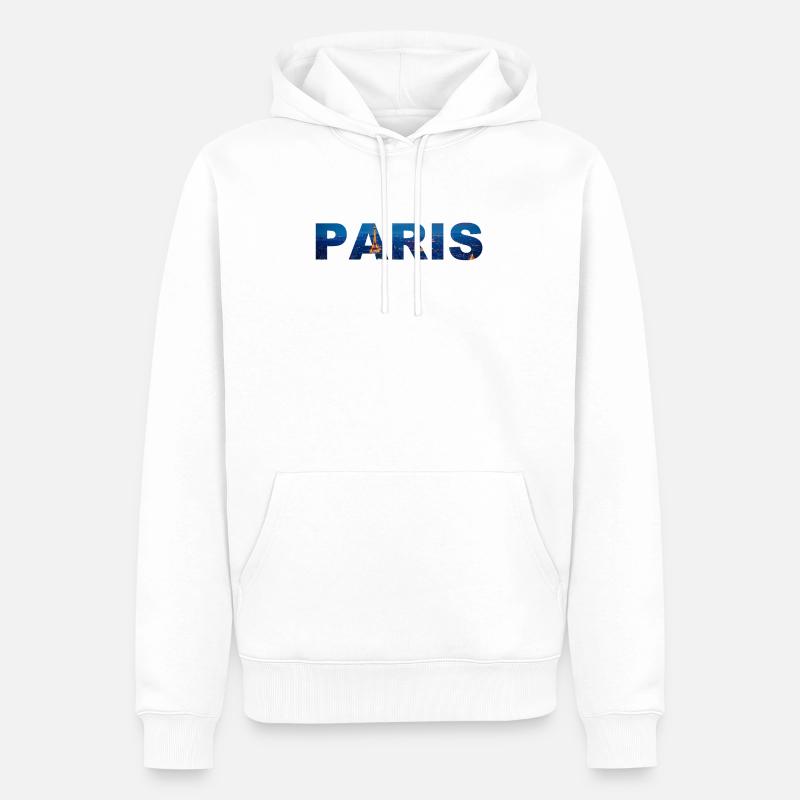 paris - Männer Premium Bio Hoodie - Weiß