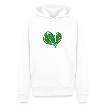 cœur vert - Sweat à capuche Premium bio Homme - blanc - Devant - Nico (187cm)