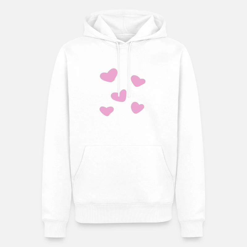 herzen herz - Männer Premium Bio Hoodie - Weiß