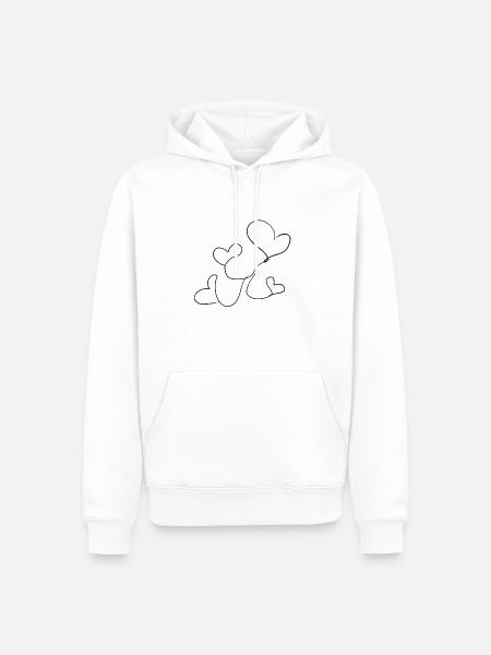 herzen herz - Männer Premium Bio Hoodie - Weiß