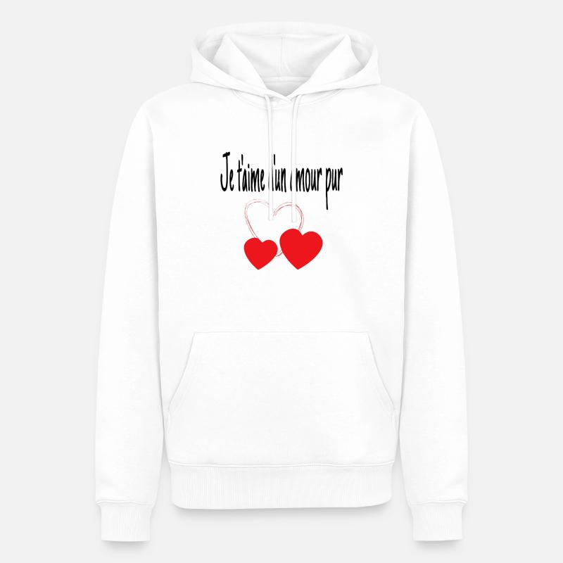 Amour - Sweat à capuche Premium bio Homme - blanc