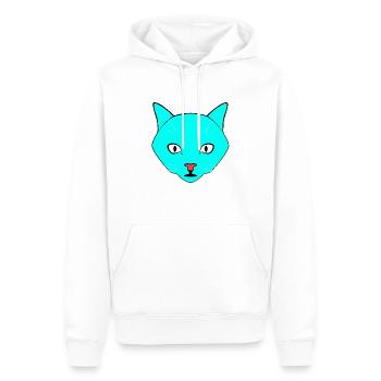 Katze Türkis - Männer Premium Bio Hoodie - Weiß - Vorne - Nico (187cm)