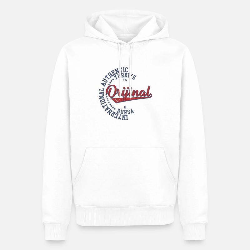 Bursa - Sweat à capuche Premium bio Homme - blanc