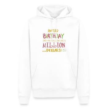 Anniversaire. - Sweat à capuche Premium bio Homme - blanc - Devant - Nico (187cm)