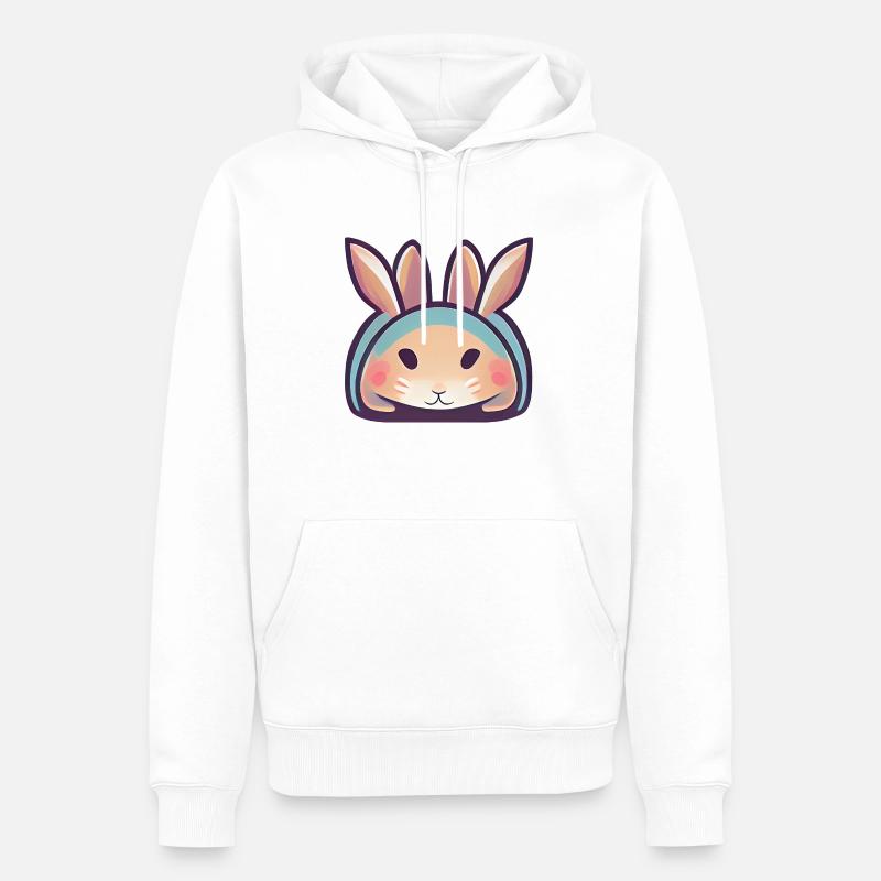 Rabbit / Hase - Männer Premium Bio Hoodie - Weiß