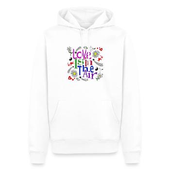 Love is In 1 - Sweat à capuche Premium bio Homme - blanc - Devant - Nico (187cm)