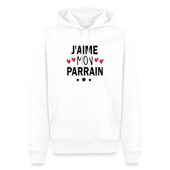 j aime mon parrain - Sweat à capuche Premium bio Homme - blanc - Devant - Nico (187cm)