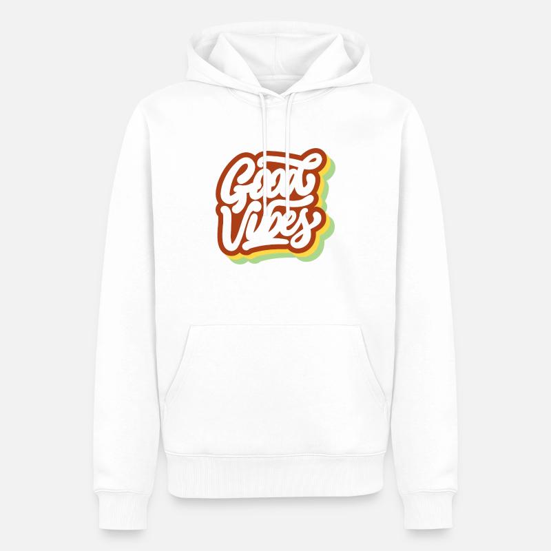 Bonnes vibrations - Sweat à capuche Premium bio Homme - blanc