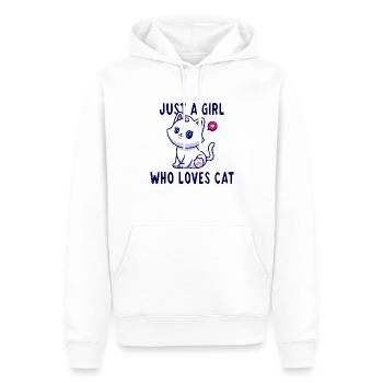 Just a girl who loves mon amour de chat - Sweat à capuche Premium bio Homme - blanc - Devant - Nico (187cm)