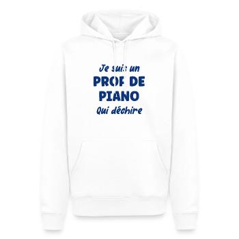 Je suis un prof de piano - Sweat à capuche Premium bio Homme - blanc - Devant - Nico (187cm)