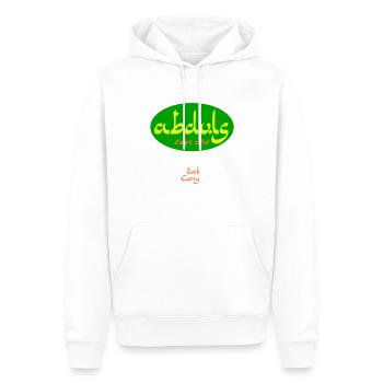 Abduls Kebabs - best in the universe - Men’s Premium Organic Hoodie - white - Front - Nico (187cm)