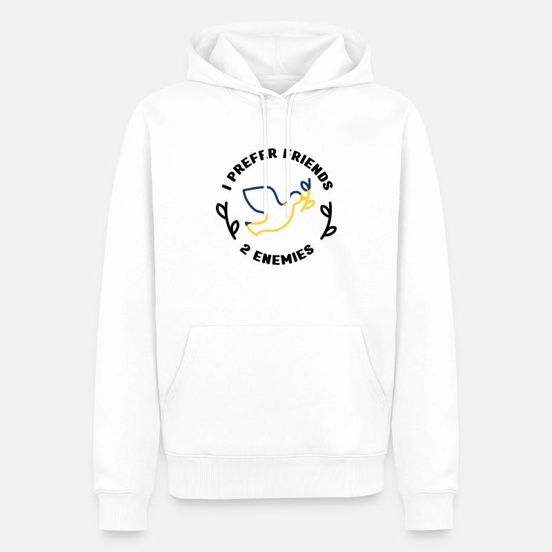 JE PRÉFÈRE LES AMIS - Sweat à capuche Premium bio Homme - blanc