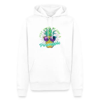 Pineapple with sunglasses - Men’s Premium Organic Hoodie - white - Front - Nico (187cm)