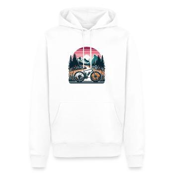 Apprivoiser les sentiers : aventures en gravier au milieu de la forêt - Sweat à capuche Premium bio Homme - blanc - Devant - Nico (187cm)