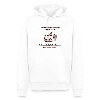 Ich wünschte ich wäre eine Katze Design - Männer Premium Bio Hoodie - Weiß - Vorne - Nico (187cm)