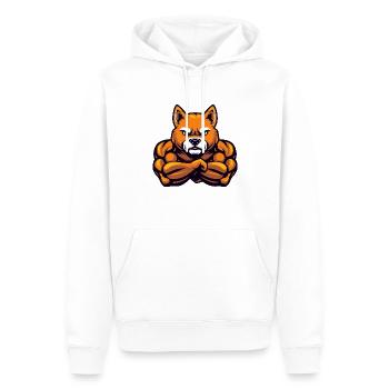 Dessin animé de bande dessinée de chien - Sweat à capuche Premium bio Homme - blanc - Devant - Nico (187cm)