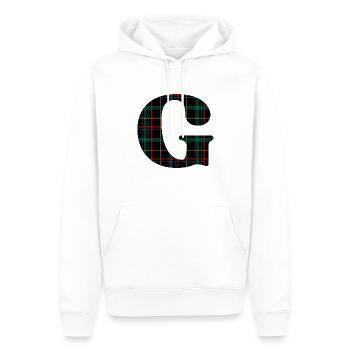 Monogramm g Schottischer Tartan - Männer Premium Bio Hoodie - Weiß - Vorne - Nico (187cm)