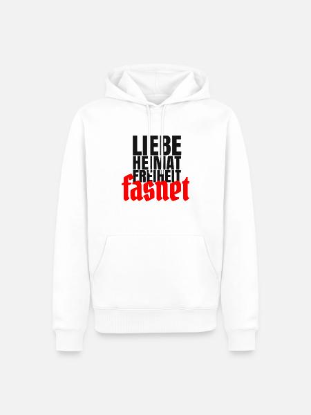 Liebe Freiheit Heimat FASNET - Männer Premium Bio Hoodie - Weiß