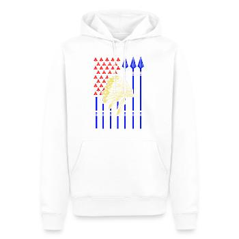 USA Amerikanischer Ureinwohner mit Flagge - Männer Premium Bio Hoodie - Weiß - Vorne - Nico (187cm)
