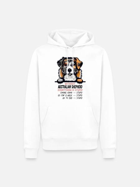 Ohne Australian Shepherd ist alles doof - Männer Premium Bio Hoodie - Weiß