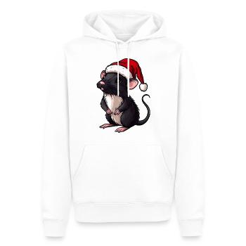 Weihnachtsmann Ratte - Männer Premium Bio Hoodie - Weiß - Vorne - Nico (187cm)
